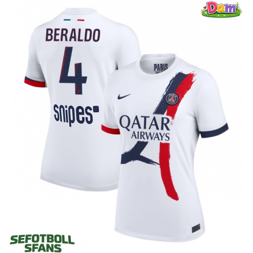 Paris Saint-Germain Lucas Beraldo #4 Bortatröja Kvinnor 2025-26 Kortärmad